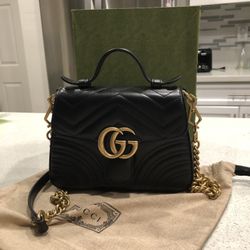 GG Marmont Mini Top Hand Bag 