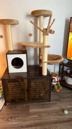 Wayfarer Cat Tree With Liter Box Enclosure