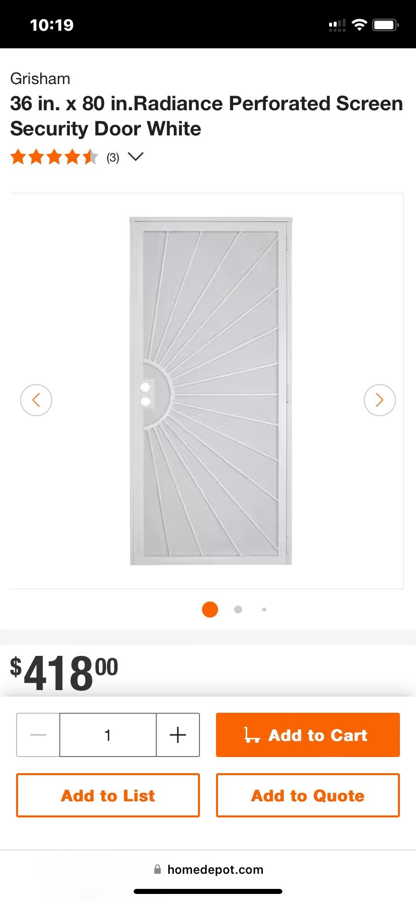 Screen Door / Security Door