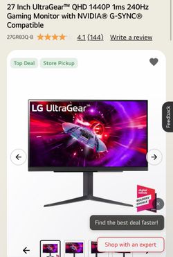 LG 27in UltraGear 27GR83Q-B Gaming Monitor