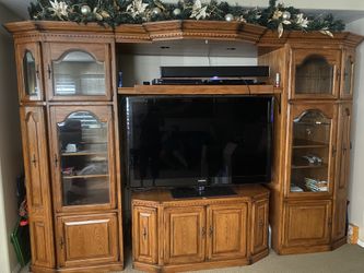 STILL AVAILABLE!!!Solid Wood entertainment center!! Location, Imperial.