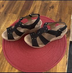 Black Clark Wedges Size 7
