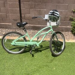 Electra Cruiser 1 Step-Thru Bike - Mint Green - Includes Basket & Helmet