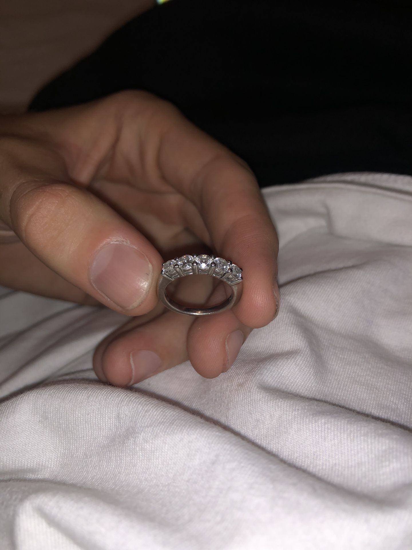 5-Stone Diamond Anniversary Ring 1 ct tw Round-cut 14K White Gold