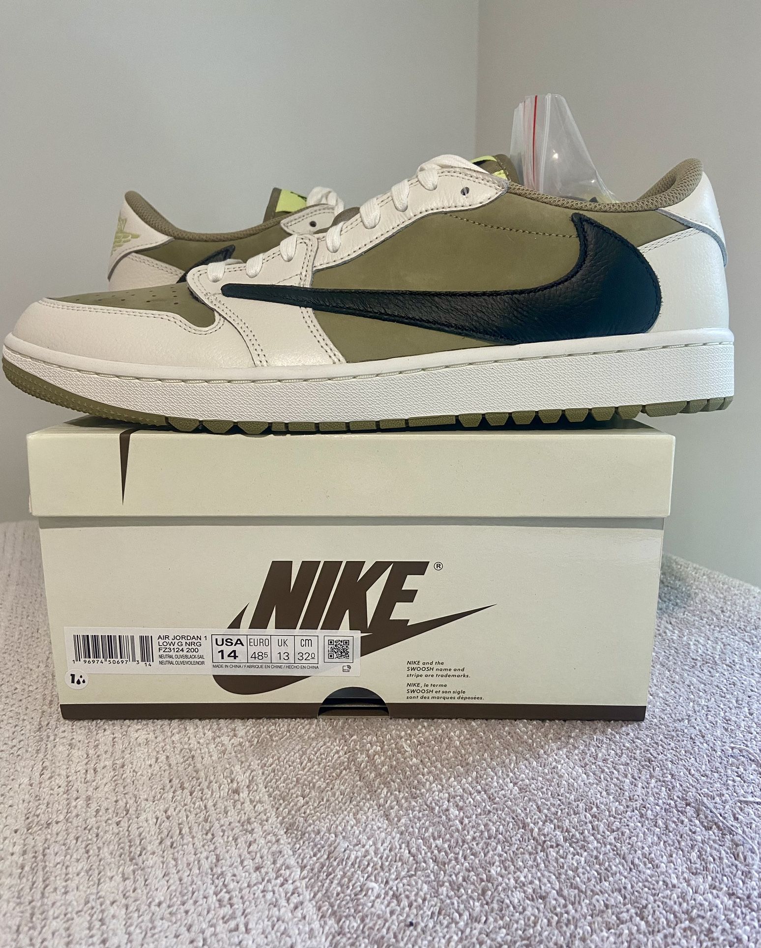 Nike Air Jordan 1 Retro Low Golf • Travis Scott Neutral Olive 