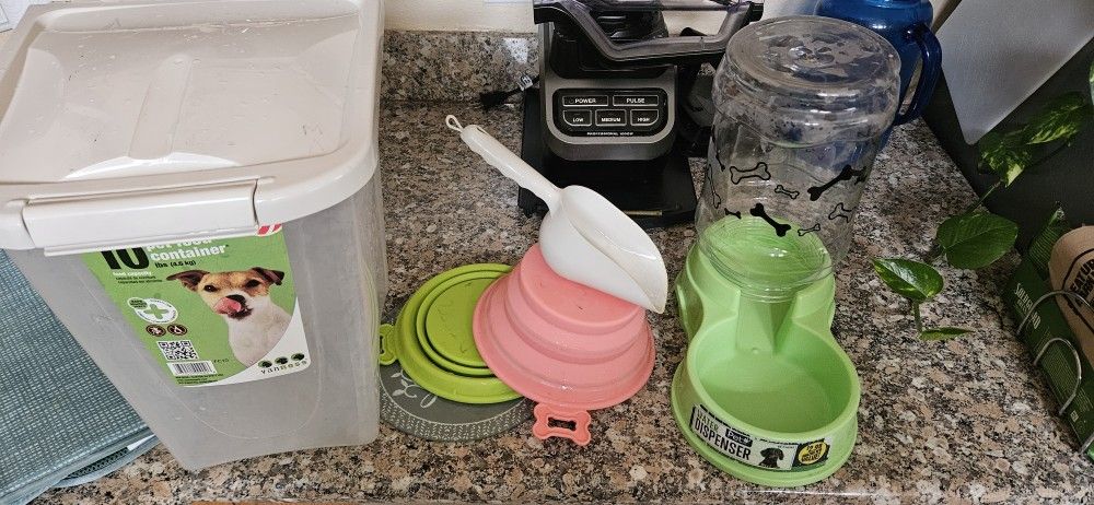 Dog bowls scoop storage bucket and feeder