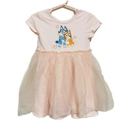 Bluey and Bingo Light Pink Tulle Dress Size 2T Toddler Girls