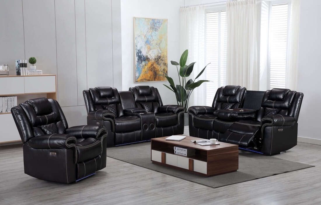 BRAND NEW! Alexa Black or Brown 3PC Power Reclining Set