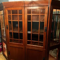 Beautiful Wood Trimmed Curio