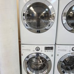 LG Front Loading Washer And Stackable Gas Dryer Set 