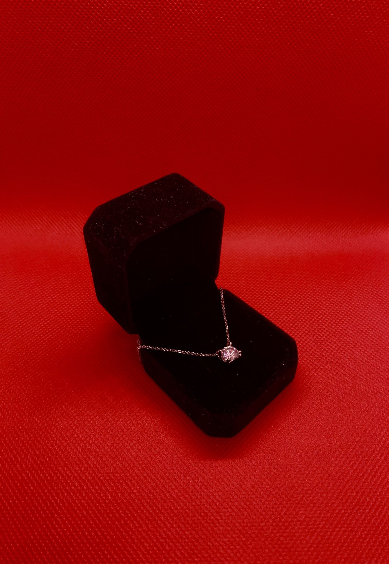 1 Carat Moissanite Stud Necklace White Gold (S925) - GRA Certified