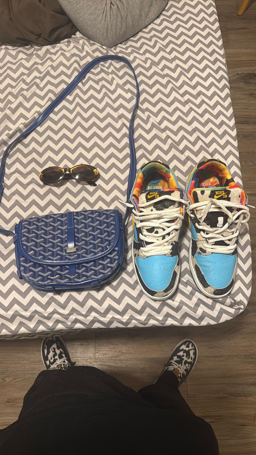 Gucci Glasses, Goyard Men’s Bag, Ben&Jerry Dunks