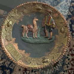 Vintage Ecuadorian Decorative wall hanging plate