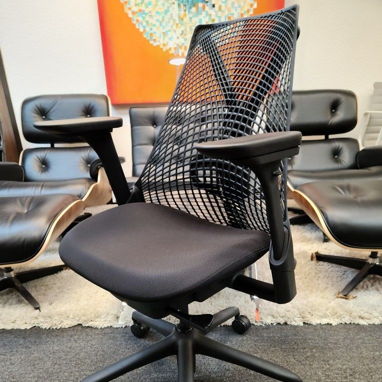 🔥BRAND NEW!🔥HERMAN MILLER SAYL CHAIRS BLACK FULLY ADJUSTABLE ARMS & LUMBAR SUPPORT SEAT ANGLE REAR TILT LOCK SEAT DEPTH ADJUSTMENTS 