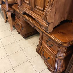 Victorian Mahogany Desk. 2pc