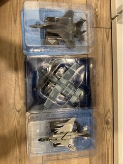 3 Fighter Jet Model Airplanes F-15 F-4 A-10