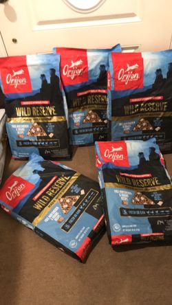 Orijen Bundle Wild Reserve MWith Grains With Chicken Breast Moraels Set 5 Bags Exp 2027