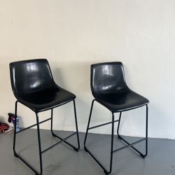 2 Black Chairs / Bar Stools 