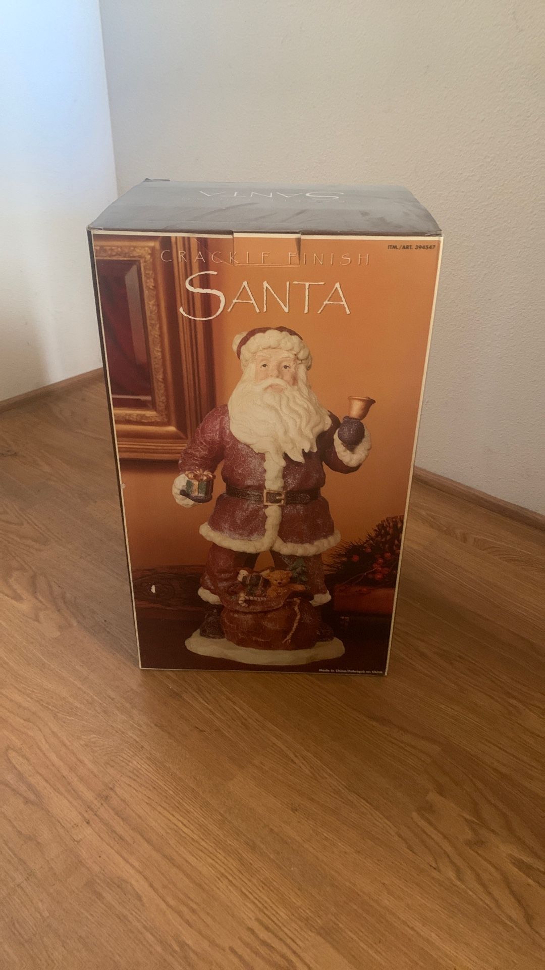 Crackle Finish Santa Statue