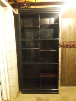 vintage good old sturdy, tall book shelf