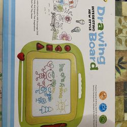Magnetic Drawing Board for Toddlers, Travel Size Kids Magnetic Drawing Board with Pen & 4 Stamps, Large Etch A Magnet Sketch Pad Educational Learning 