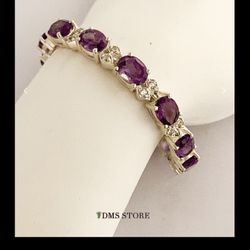 Amethyst Sterling Silver Bracelet. JBB.031