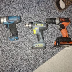 3 Set Of Impact/Hammer Drills 