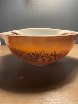 Pyrex Cinderella Mixing Bowls Old Orchard Pattern 2.5 Qt 1.5 Qt 1.5 Pint