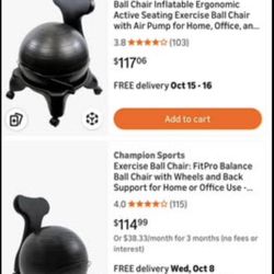 Ball Chair Inflatable Ergonomic Active Seating Exercise Ball Chair with Air Pump for Home,