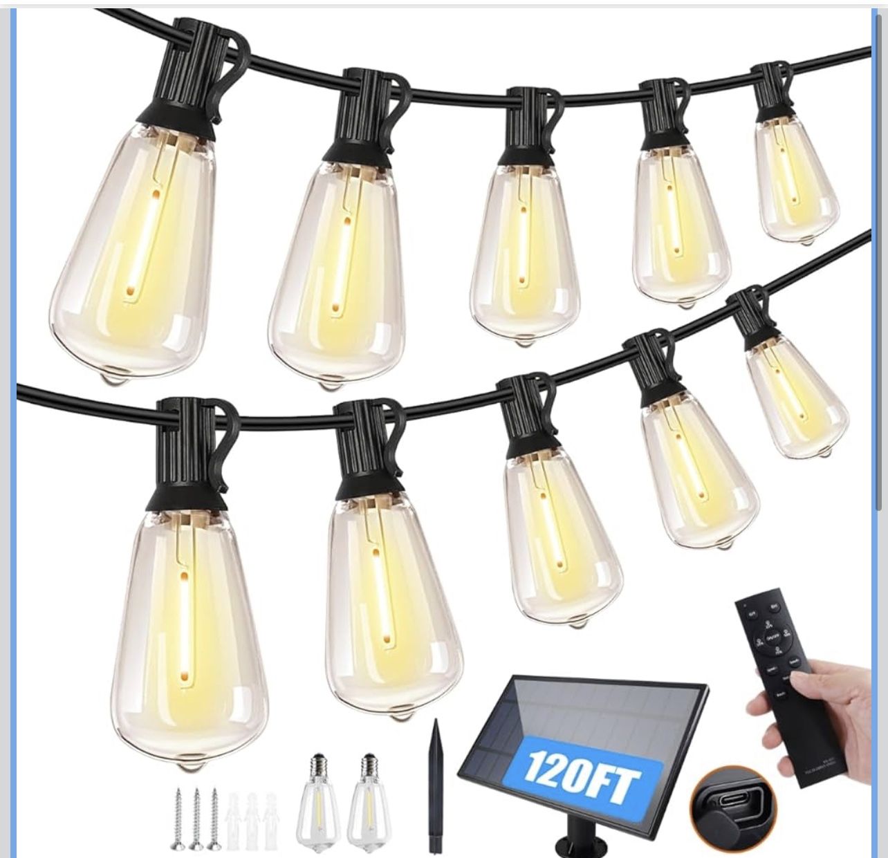 Solar String Lights, 120ft