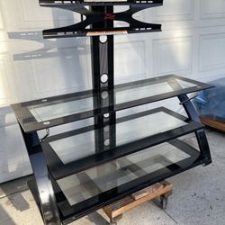 TV stand Adjustable  Gaming Screen Stand 3 Tier Shelves Metal & Glass 
