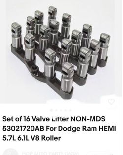 Set of 16 Valve Litter NON-MDS (contact info removed)0AB For Dodge Ram HEMI 5.7L 6.1L V8 Roller