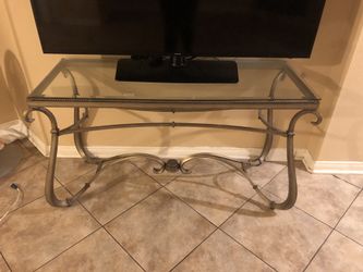 Glass top console table