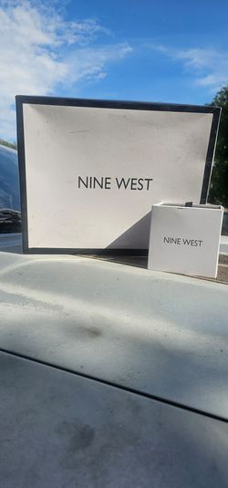 Nine West Black ankle boots & blk and chrome watch