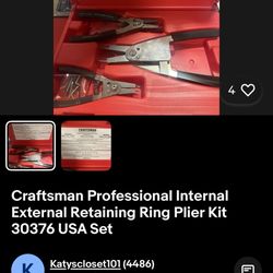 Craftsman Retaining Ring Plier Kit