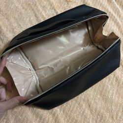  Black Makeup Bag w/ Plastic Liner 