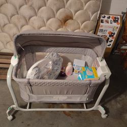 Grey And White Bassinet