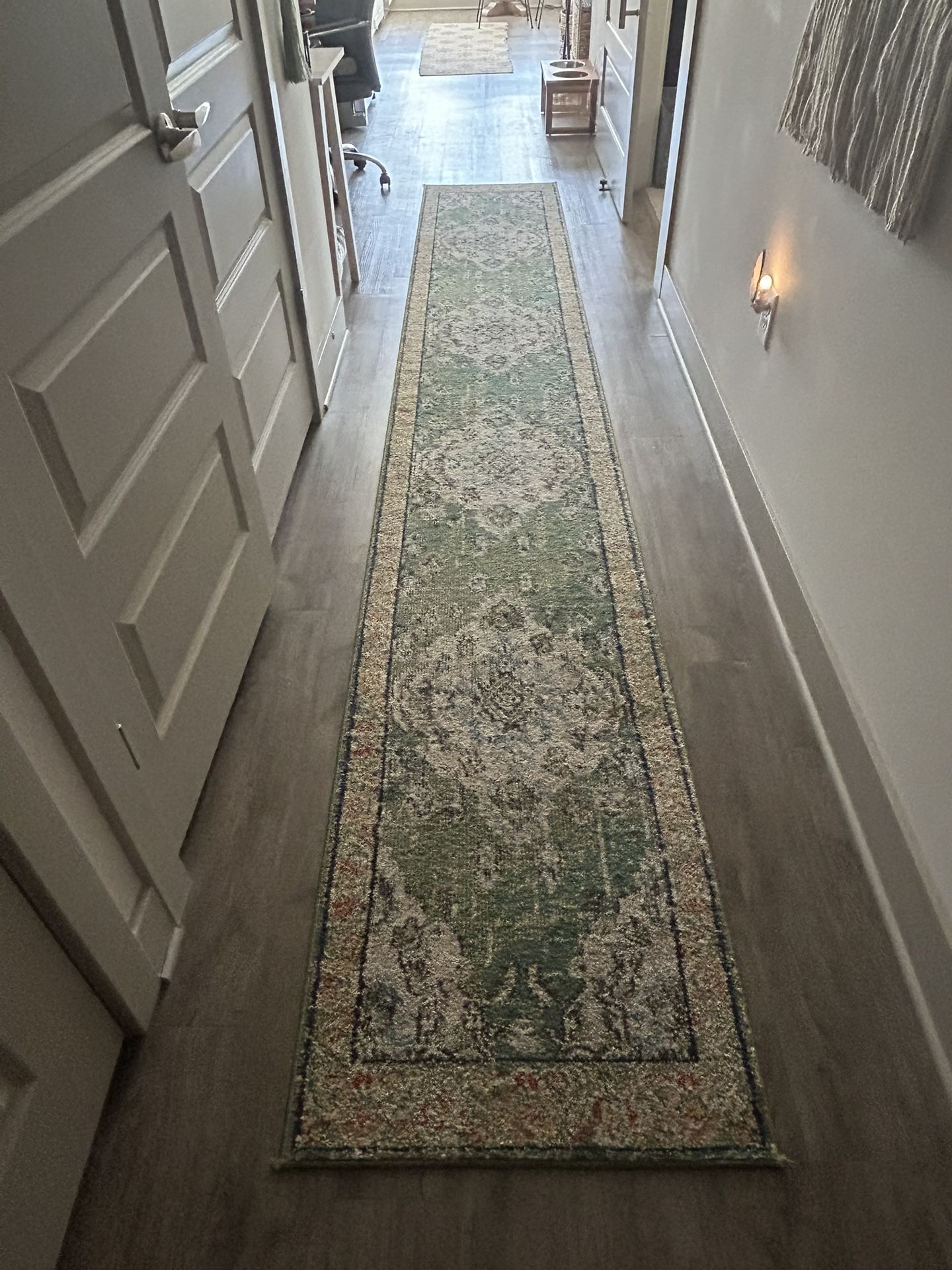 Green Oriental Rug - Runner 26” W x 168” L (2x14)