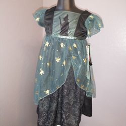 NWT green wicked dress girls 2T with Elphaba shadow picture