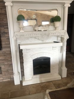 Antique Victorian Shabby Chic Fireplace Mantle