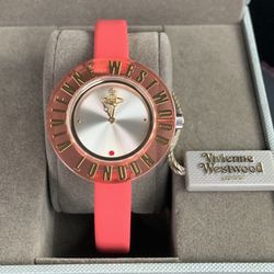 Vivienne Westwood Watch Leather Red Gold VV032RD * New With Box