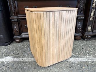Blonde Modern Scandinavian Style Slatted End Table