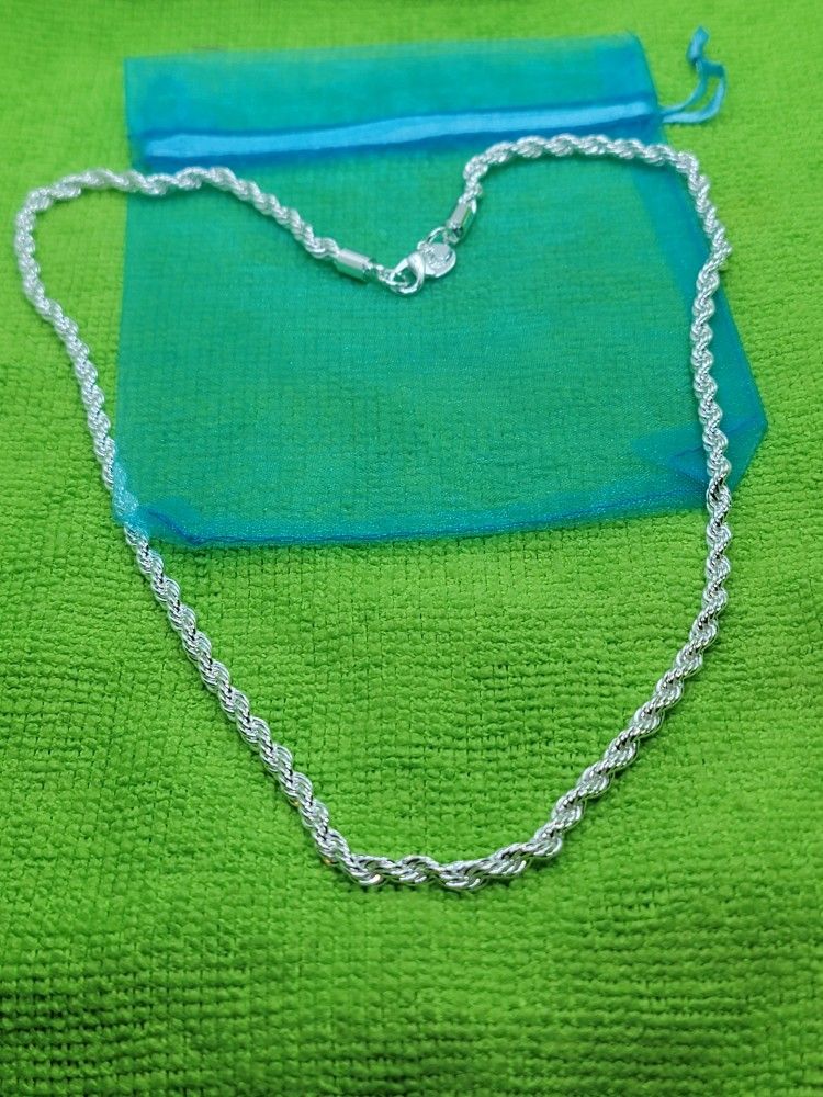 925 Silver Rope/chain 4mm 20"