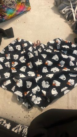 Halloween Ghost Print Pajama Shorts