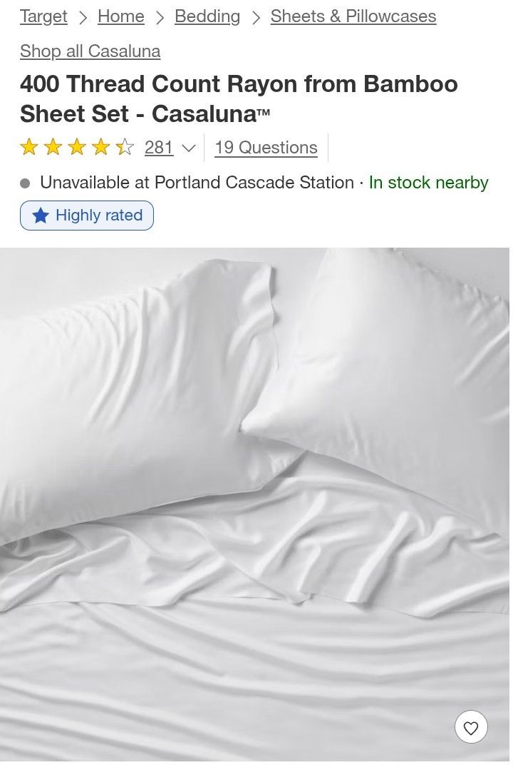 CASALUNA QUEEN SHEET SET
