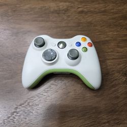 Microsoft Xbox 360 Controller. White And Green I Made This Launch Team Works