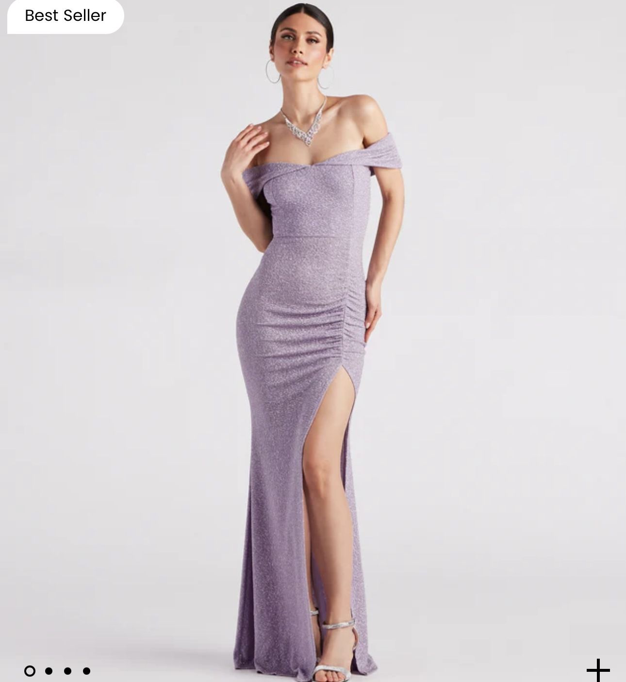 Lavender Glitter Dress - benaras.co
