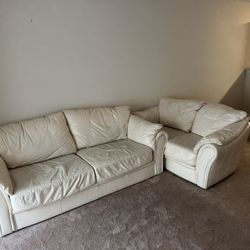 Genuine Leather Couch And Loveseat