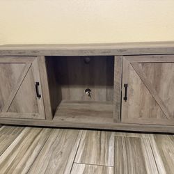Farmhouse style grey tv console