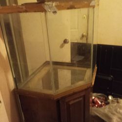 Pentagon Corner Fish Tank With Stand for storage 